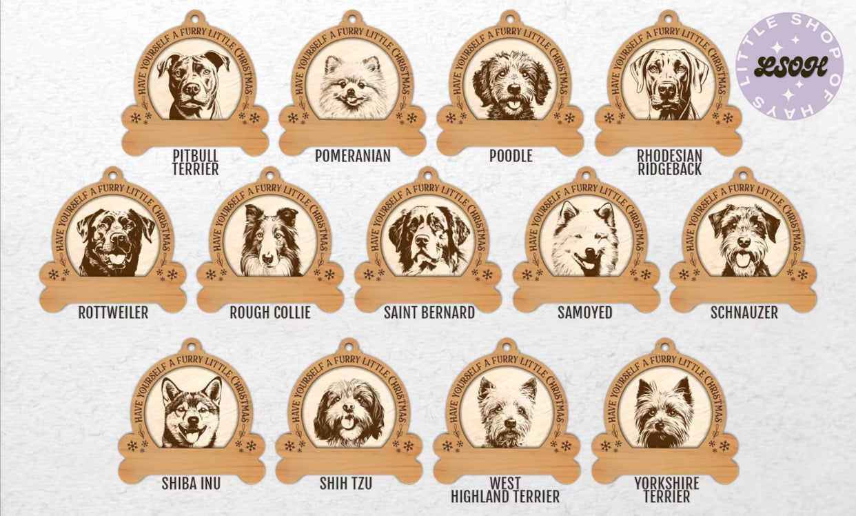 Personalized Punny Dog Ornaments (20 Puns // 51 Breeds)