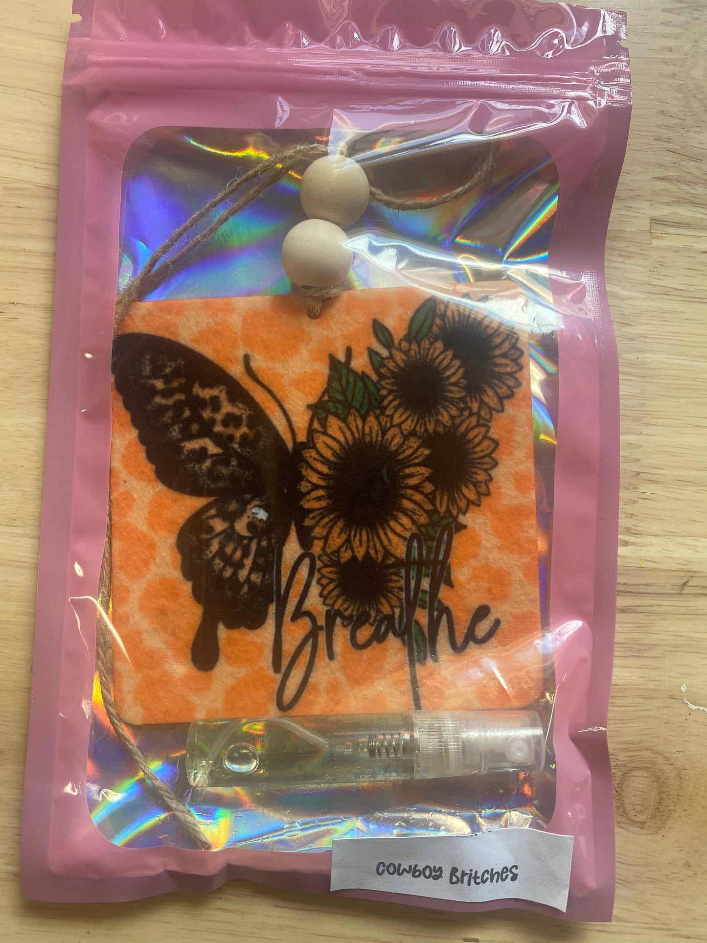 Butterfly and Sunflowers Felt Car REfreshie