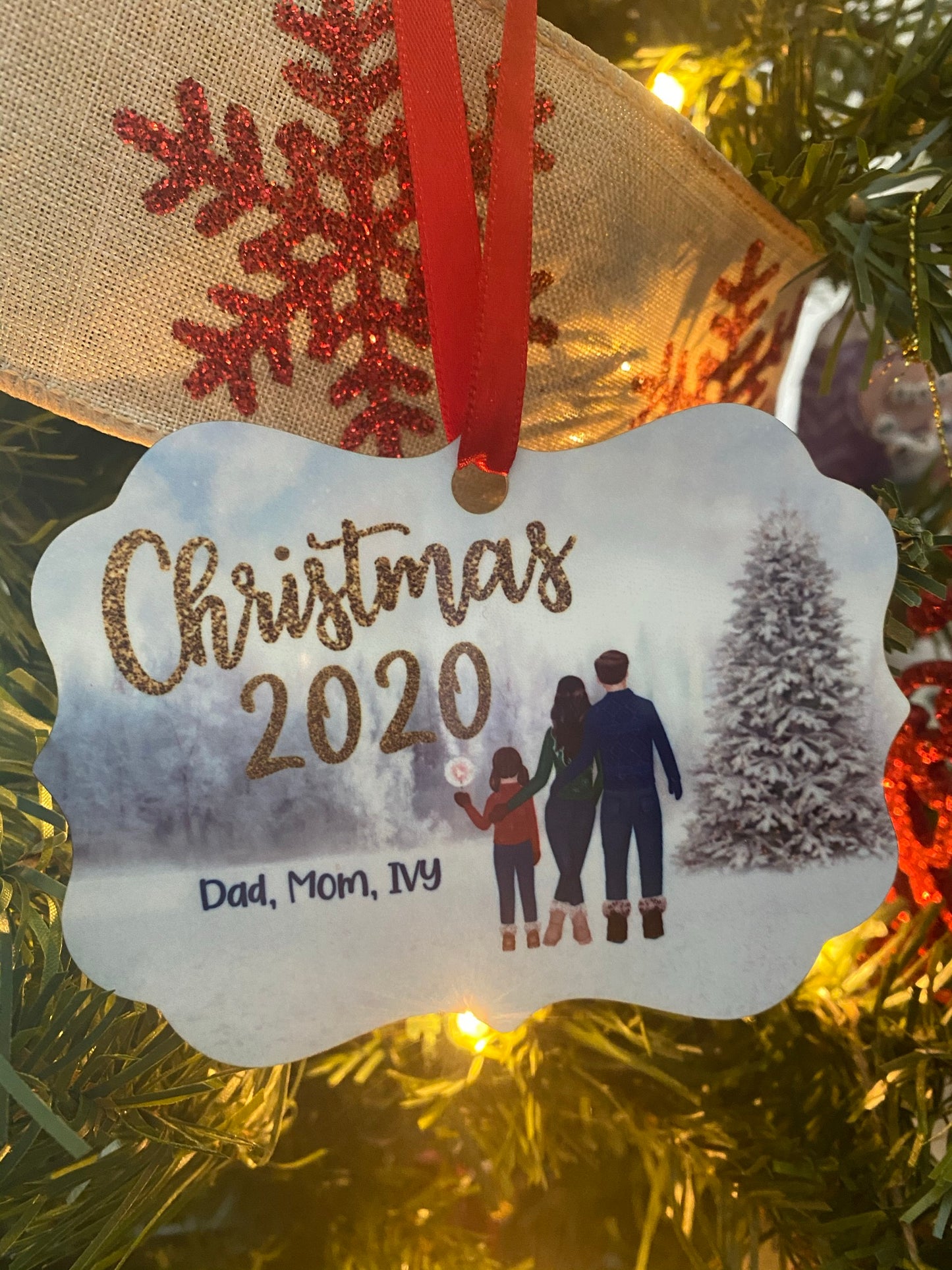 Custom Printed Ornament Swoop Frame