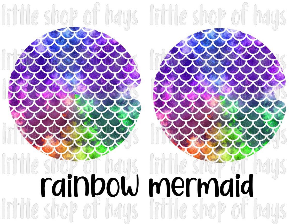 Mermaid Print Car Coasters