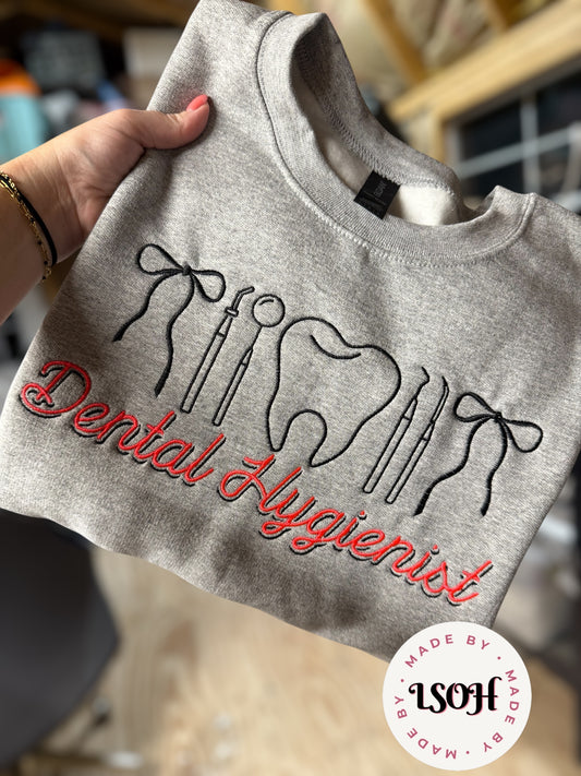 Dental Hygienist Bows and Things Sweatshirt