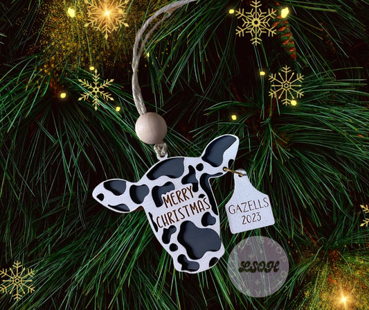 Merry Christmas Cow & Ear Tag