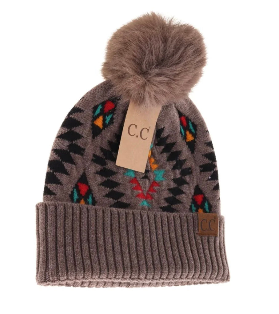 CC Aztec Faux Fur Pom [PRESALE]
