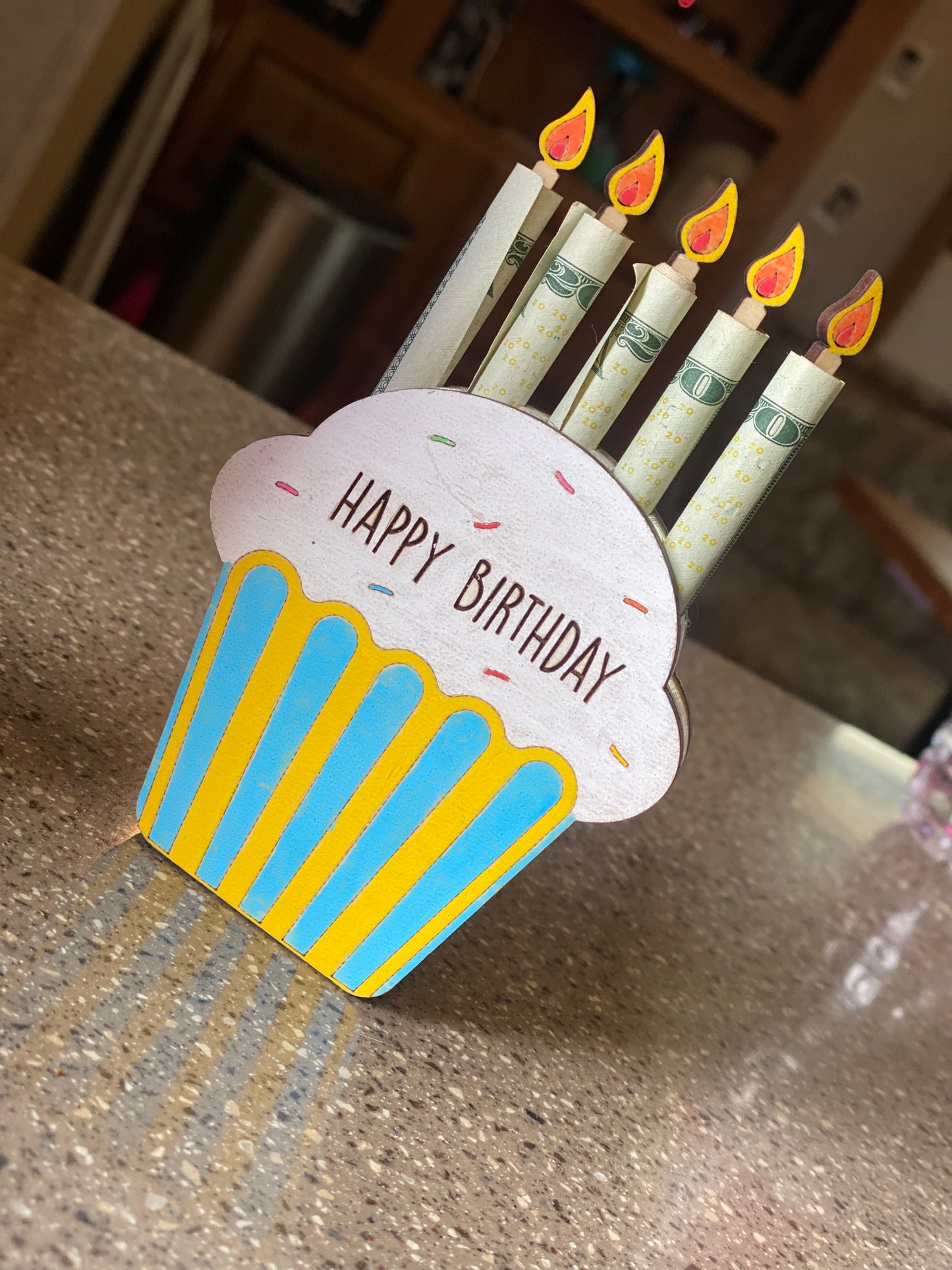 Wooden Birthday Cash Holder