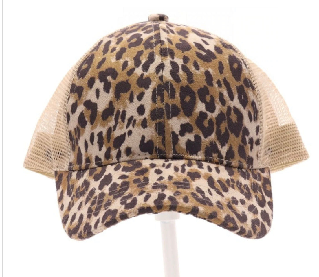 CC Leopard Criss Cross Pony Cap